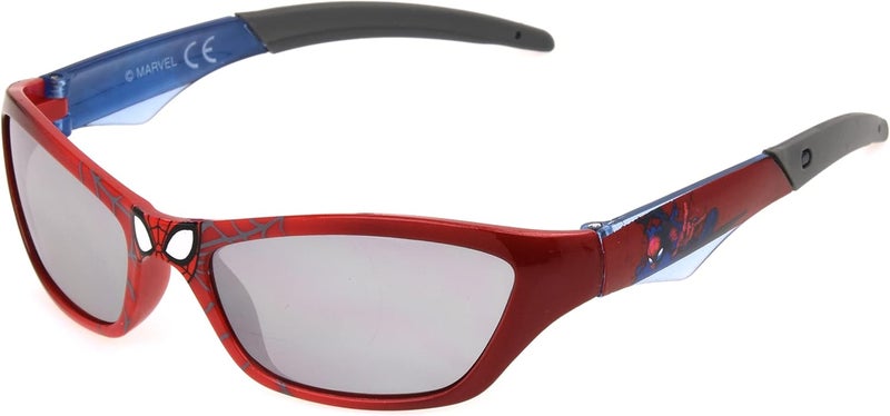 Foster Grant Marvel Boys Spider-Man Kids 21 Wrap Sunglasses, Metallic Red/Blue, 52 - Image 1